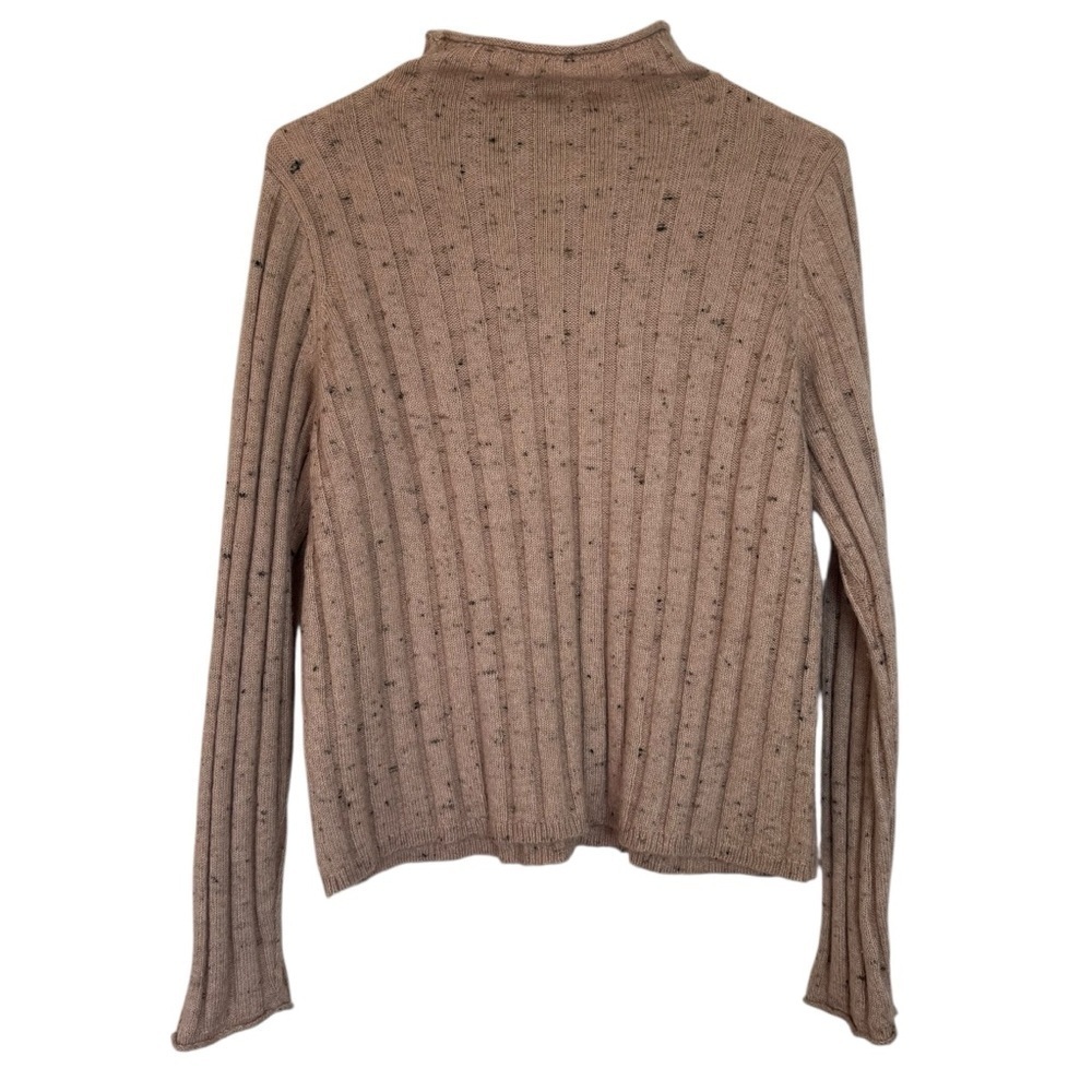 Madewell Dovegal Evercrest  Pink Speckled Ribbed Turtleneck Medium Sweater - Picture 3 of 7